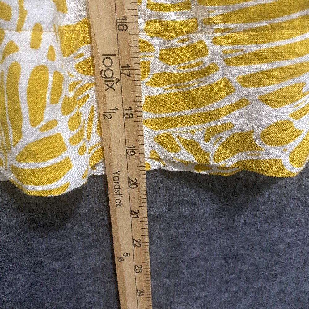 Ann Taylor LOFT Skirt Womens 14 Yellow A Line Linen Blend Beach Vacation Coastal - Picture 5 of 8